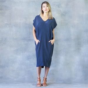 The Podolls Anthropologie 100% silk little black dress